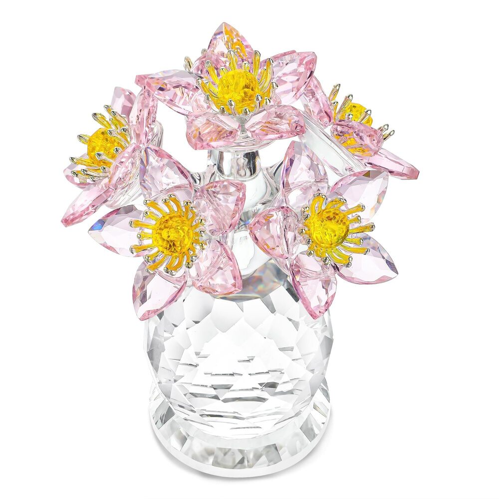6014 Crystal Rose Bouquet Figurine and Pink Crystal Flower Ornament - Picture 7 of 9